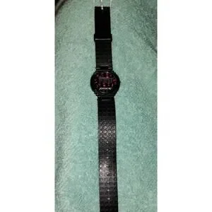 Vintage Jordache Womens Watch Black‎ Sport 1980s Pink Geometric Retro