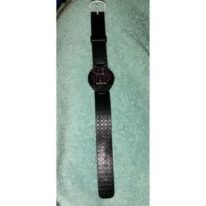 Vintage Jordache Womens Watch Black‎ Sport 1980s Pink Geometric Retro