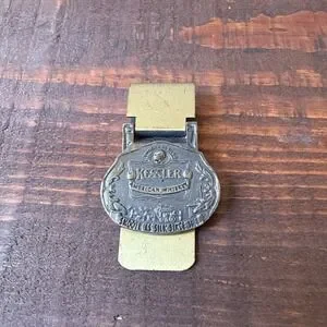 Vintage Kessler Whiskey Smooth As Silk Money Clip Bronze‎ Lightweight