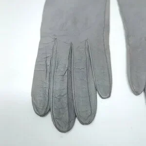 Vintage Lionel Le Grand Leather Gloves 6 3/4 Gray Wrist France