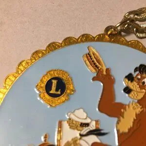 Vintage Lions Club Pendant Necklace Statement Large 1977 New Jersey