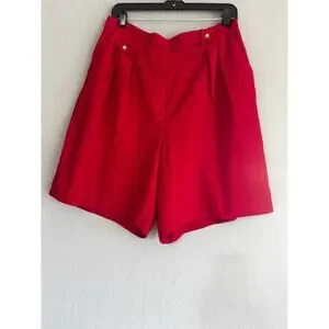 Vintage Liz Claiborne Collection red pleated shorts size 14