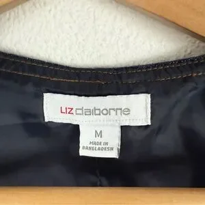 Vintage Liz Claiborne Dark Wash Denim Vest Waistcoat Medium