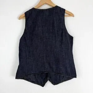 Vintage Liz Claiborne Dark Wash Denim Vest Waistcoat Medium
