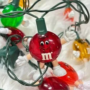 Vintage M&M Candy Character Blinking String Lights 20 Light Set Christmas TESTED