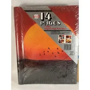 Vintage Magnetic‎ Photo Albums Lot Of 2 Sunset And Gold Covers New Old Stock