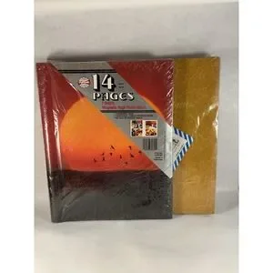 Vintage Magnetic Photo Albums Lot of 2 Sunset and Gold Covers New Old Stock