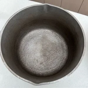 Vintage Majestic 2 1/2 Quart Cast Aluminum Cookware Saucepan Pot Lid Wood Handle
