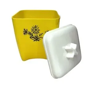 Vintage MCM Mid Century Modern Retro Yellow Ice Bucket Trans Spec Corp