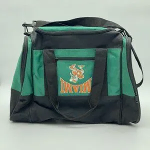 Vintage Miami Hurricanes Duffel Bag Collegiate Gym/Travel Bag Retro Embroidered