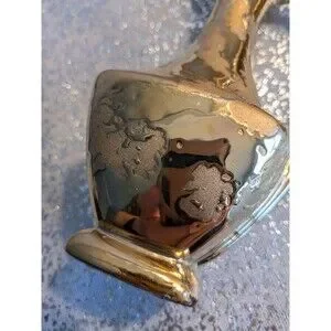 Vintage MidCentury Style Weeping Gold 8" Pitcher Vase Retro Glam EUC