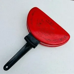 Vintage Mirro Omelet Maker Pan Double Fryer 2 Sided Red Enamel