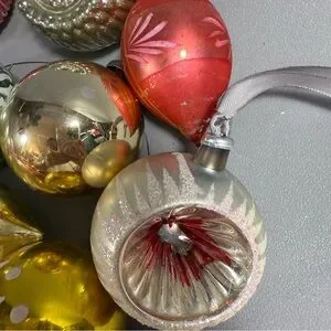 Vintage Mixed Lot Of 16 Mercury Glass Ornaments