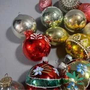 Vintage Mixed Lot Of 16 Mercury Glass Ornaments