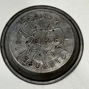 Vintage Monroe Boston Strause Metal Pie Pan Tin Rustic Farmhouse Country Kitchen