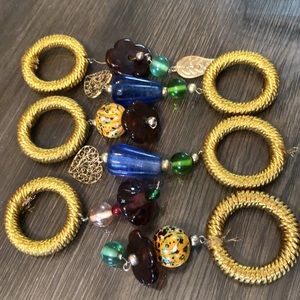 Vintage napkin rings with large glass beads