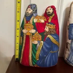 Vintage Nativity Plush Scene Shephards And The Three Kings Decorative Pillows