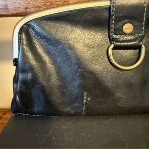 Vintage Nordstrom Black Leather Clutch Wallet Card Holder Y2K Boho