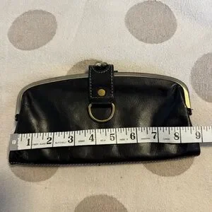 Vintage Nordstrom Black Leather Clutch Wallet Card Holder Y2K Boho