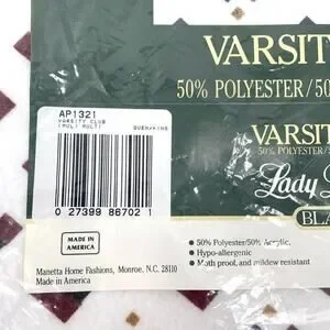 Vintage NWT Lady Pepperell Polyester Blend Queen 102”x90” Blanket Varsity Club