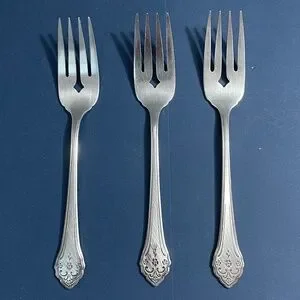Vintage Oneida Profile Flatware Lakewood Pattern 3 Salad Dessert Forks Stainless