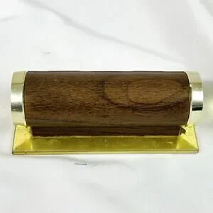 Vintage Park Sherman Co Desktop Perpetual Desk Calendar Brass Faux Wood 4.25 "