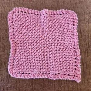 Vintage pink crochet doily square handmade home decor grandma cottage