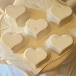 Vintage Pink Sponge Heart Shaped Muffin Pan