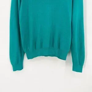Vintage Polo Ralph Lauren 100% Pima Cotton V-Neck Long Sleeve Knit Sweater Teal