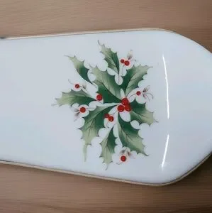 Vintage Porcelain Holly Berry Cake Server – 10” Made In Japan