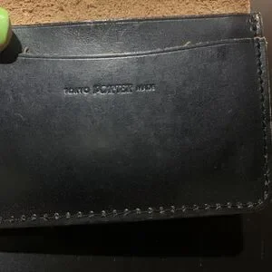 Vintage Porter Japan Black Leather Slim Wallet Card Holder