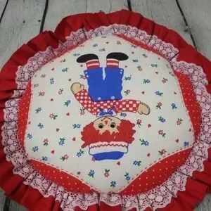Vintage Raggedy Ann and Andy Throw Pillow