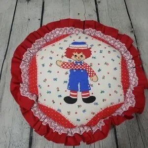 Vintage Raggedy Ann and Andy Throw Pillow