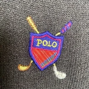 Vintage Ralph Lauren Polo Cashmere Black Vneck Sweater. Sz XL EUC Preppy Golf
