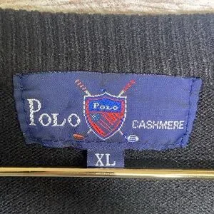 Vintage Ralph Lauren Polo Cashmere Black Vneck Sweater. Sz XL EUC Preppy Golf