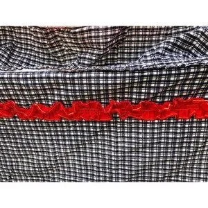 Vintage Red Black Plaid Bedspread Coverlet Thin Country Western Style