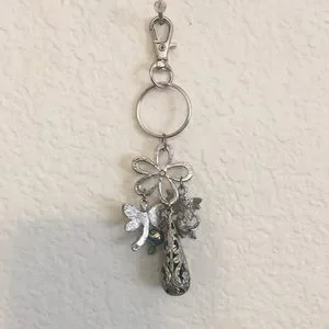 Vintage Repurpose Salvaged Estate Gem Keychain