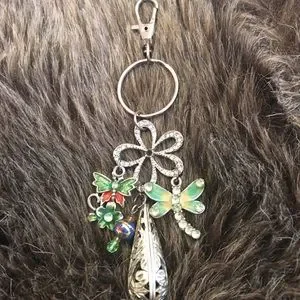 Vintage Repurpose Salvaged Estate Gem Keychain