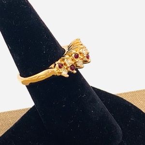 Vintage Rhinestone Tall Ring 4.75 5 6.25 7.5