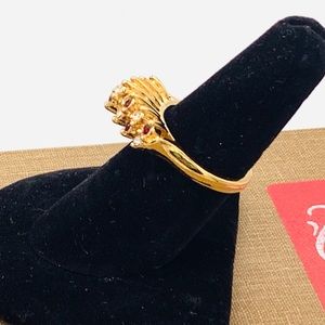 Vintage Rhinestone Tall Ring 4.75 5 6.25 7.5