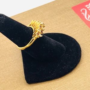 Vintage Rhinestone Tall Ring 4.75 5 6.25 7.5