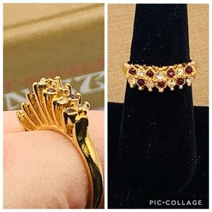 Vintage rhinestone tall ring 4.75 5 6.25 7.5