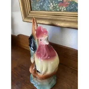 Vintage Royal Copley Windsor Ceramic Farmhouse Kitchen Decor Rooster Figurine 8"