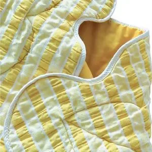 Vintage Saks Fifth Avenue Baby Boutique Blanket Yellow Gingham Elephant