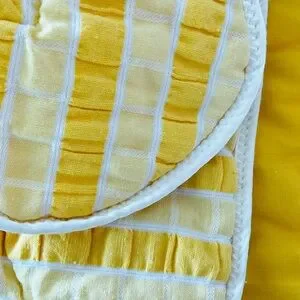Vintage Saks Fifth Avenue Baby Boutique Blanket Yellow Gingham Elephant