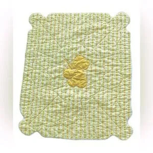 Vintage Saks Fifth Avenue Baby Boutique Blanket Yellow Gingham Elephant
