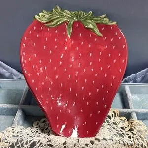Vintage SAKURA Farm Stand Fruit STRAWBERRY Bowl Dish Party Serving 7