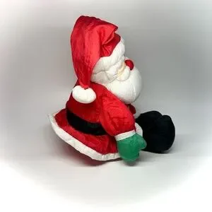 Vintage Santa Claus Nylon Plush Christmas 90s Hallmark Stuffed Parachute Toy Vtg