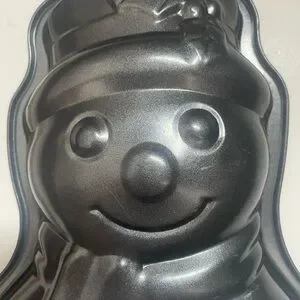 Vintage Snowman Baking Pan Aluminum Non Stick Christmas Holiday Winter Mold Cake
