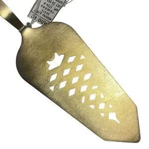 Vintage Soviet Cake Server Shovel Tombac Cloisonné Tulip Enamel Handle USSR 1975